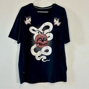 Men’s Marc Ecko Vintage Black Snakes and Skull Cotton T-Shirt Size XL